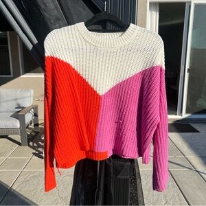 Knit color block sweater